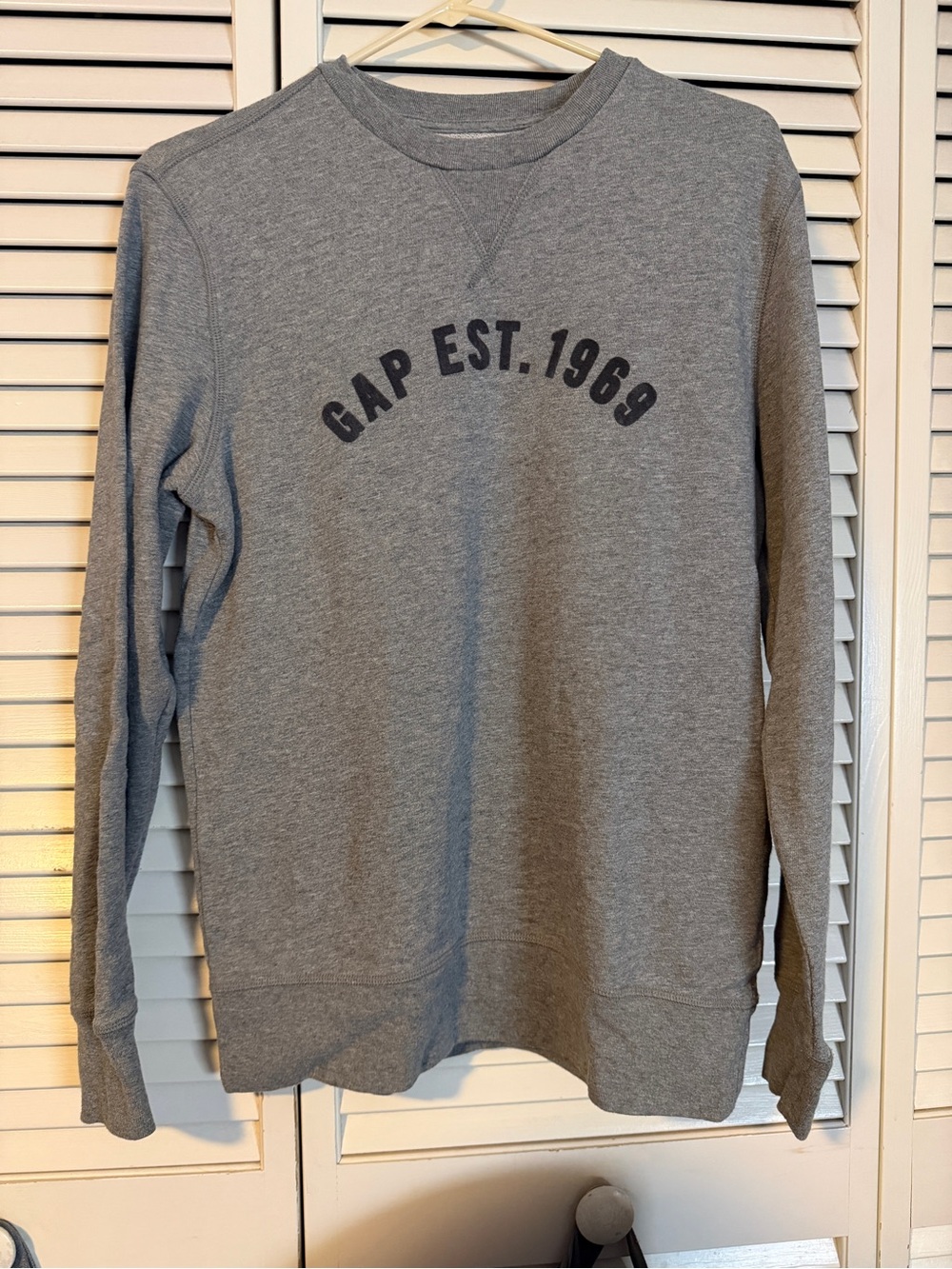 GAP Men's Gray Crewneck with 'GAP EST. 1969' Chest Print